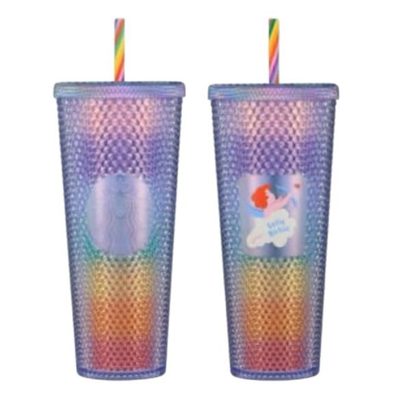 Starbucks NWT Sofie Birkin 24oz Rainbow Studded Tumbler Strengthening Community - Picture 1 of 9